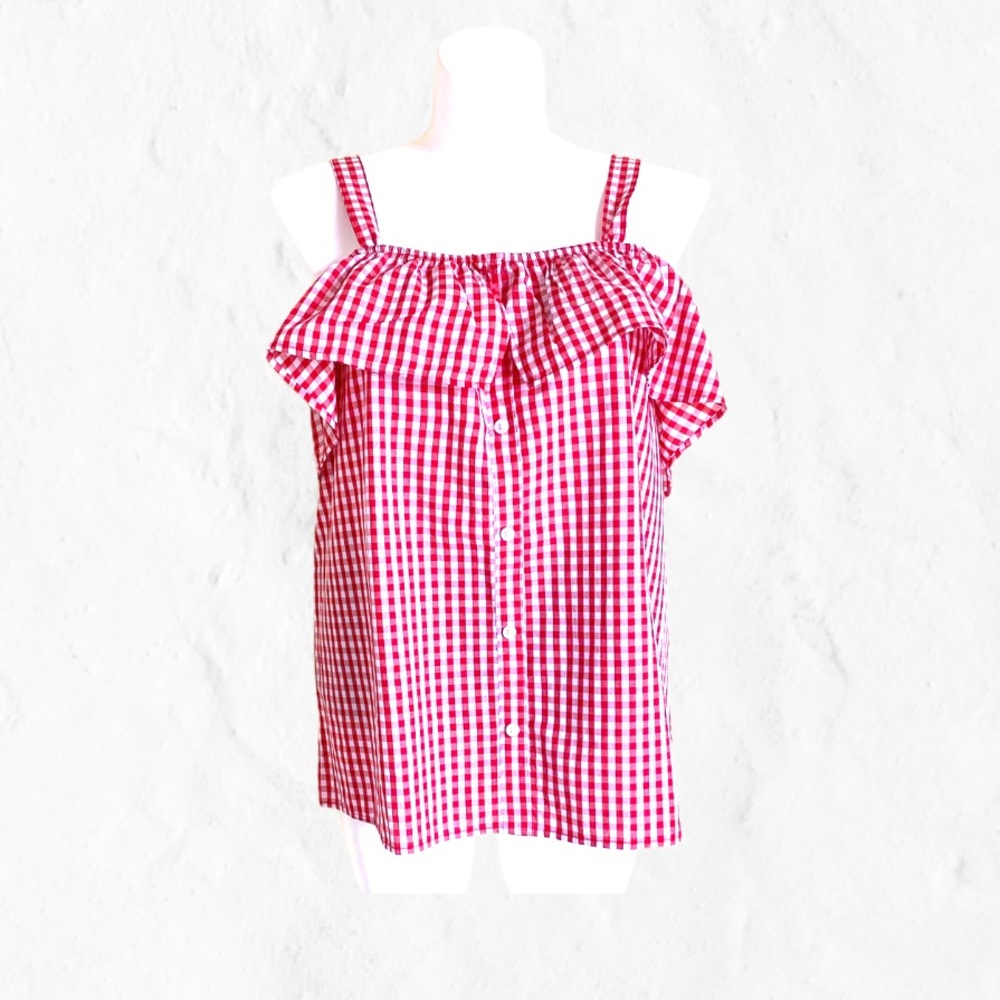 Off The Shoulder Gingham Top